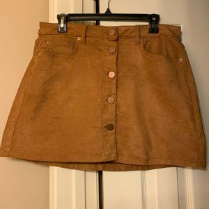Tan High Rise Mini Skirt by NOBO